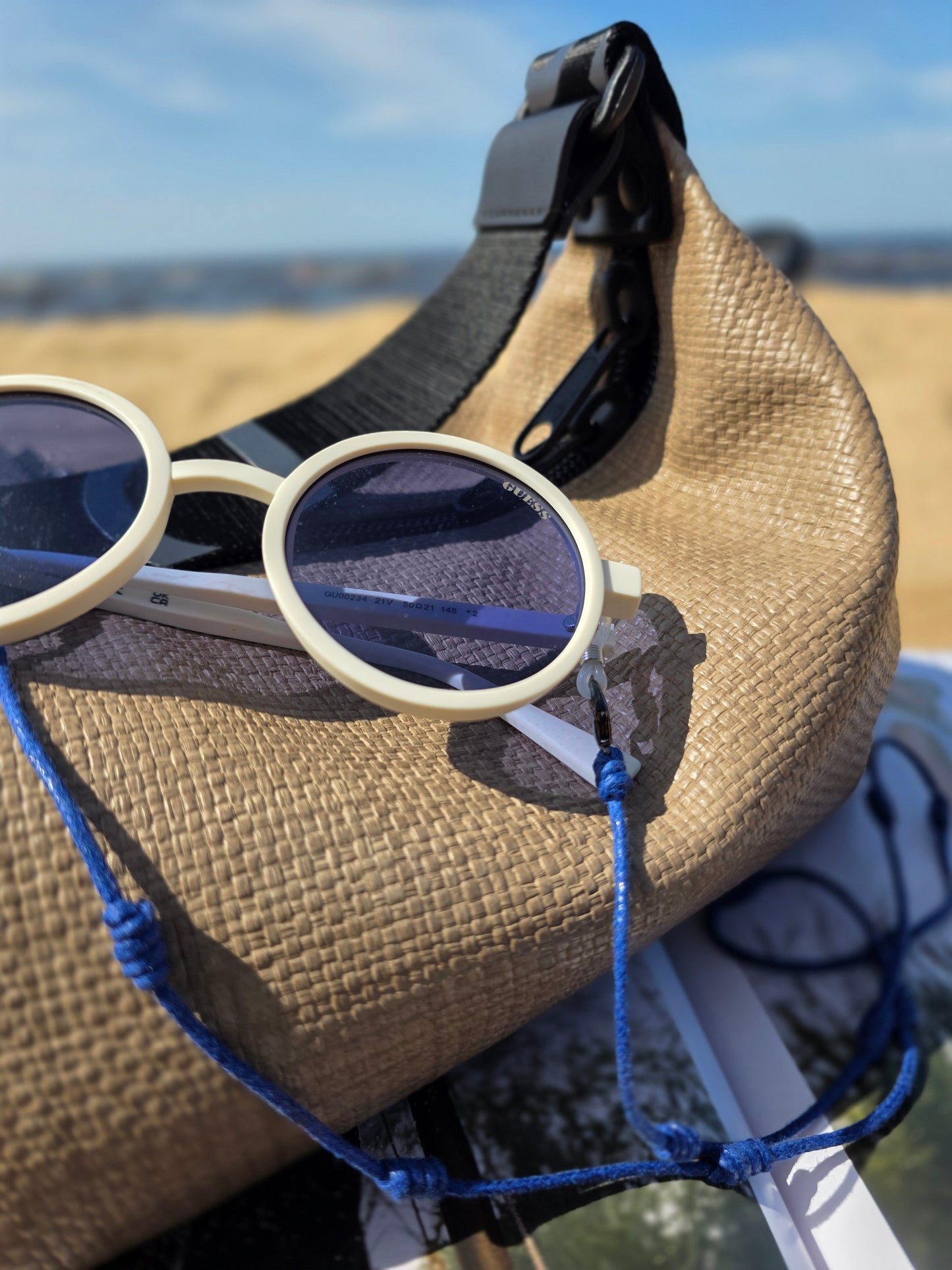 Blue 2-in-1 Eyewear & Earbuds cord