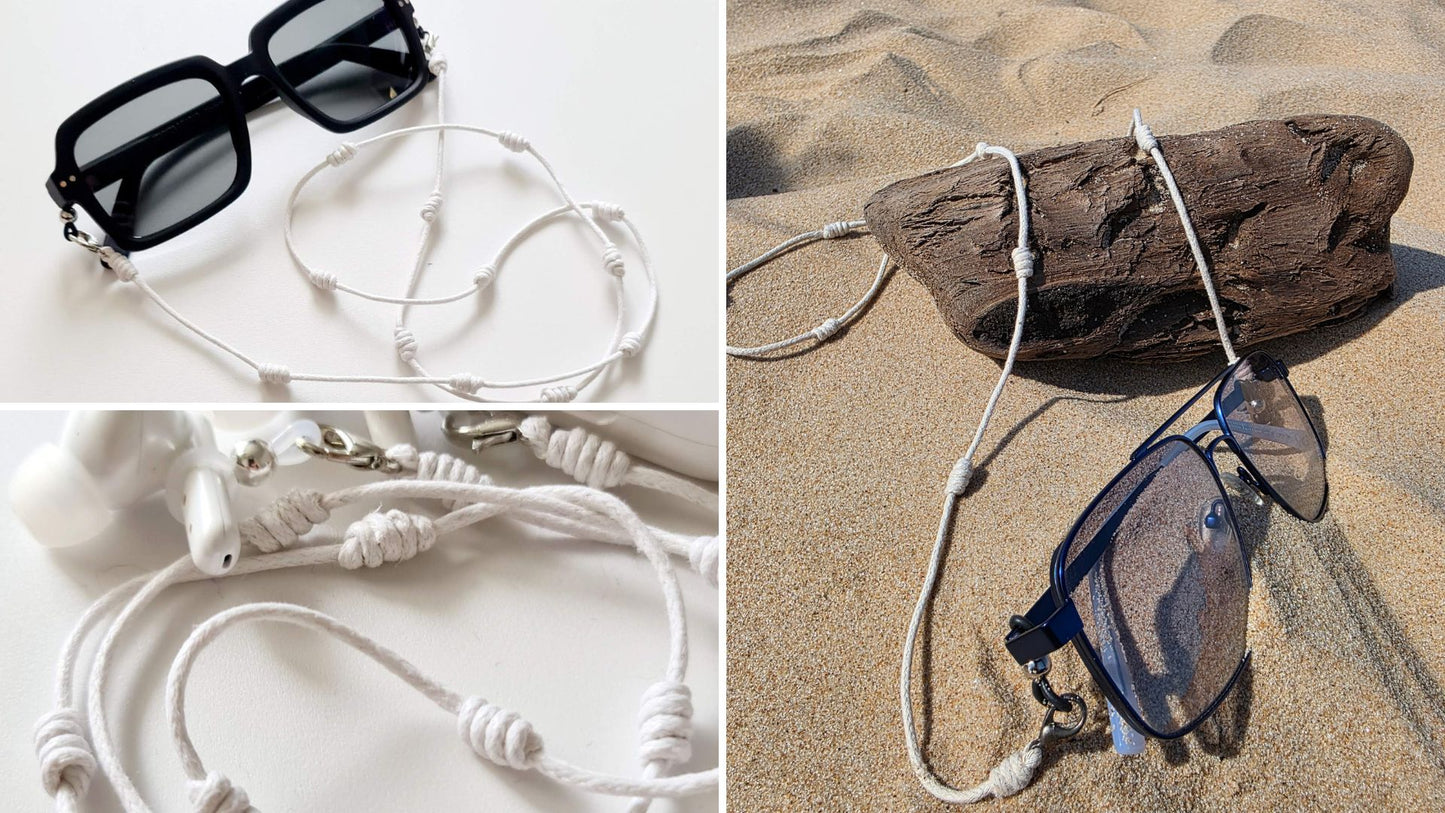 White 2-in-1 Eyewear & Earbuds cord