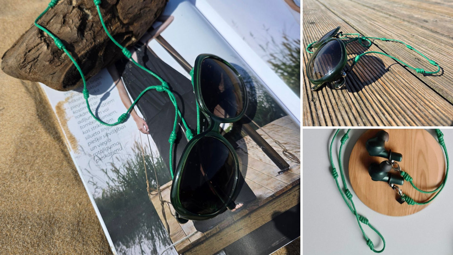 Green 2-in-1 Eyewear & Earbuds cord