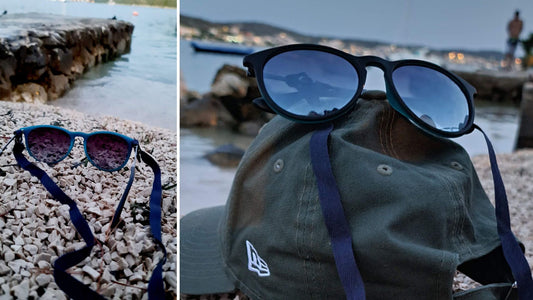 Navy blue sunglasses strap